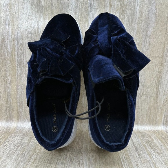 Pink‎ Label Sharon Dasher Loafers Woemens Size 6 Blue Velvet Shoes Slip On - Picture 8 of 12